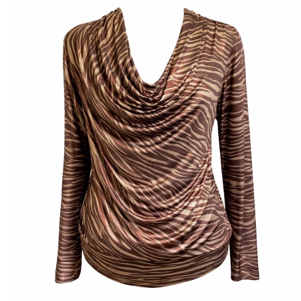Karen Kane Brown Draped Top XL NEW